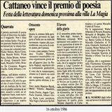 Cattaneo vince il premio di poesia... 16-10-1986