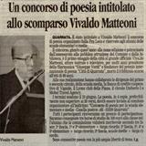 Un concorso di poesia intitolato allo scomparso Matteoni...